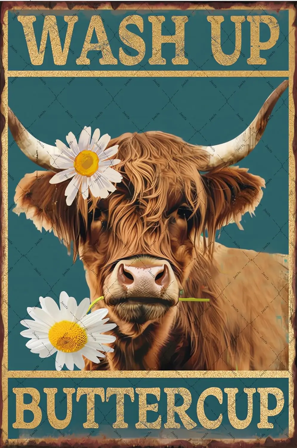 

Funny Highland Cow Wall Decor Wash Up Buttercup Metal Signs For Bathroom Hanging Decor Cafe Home Funny Toilet Metal Sign Decorat