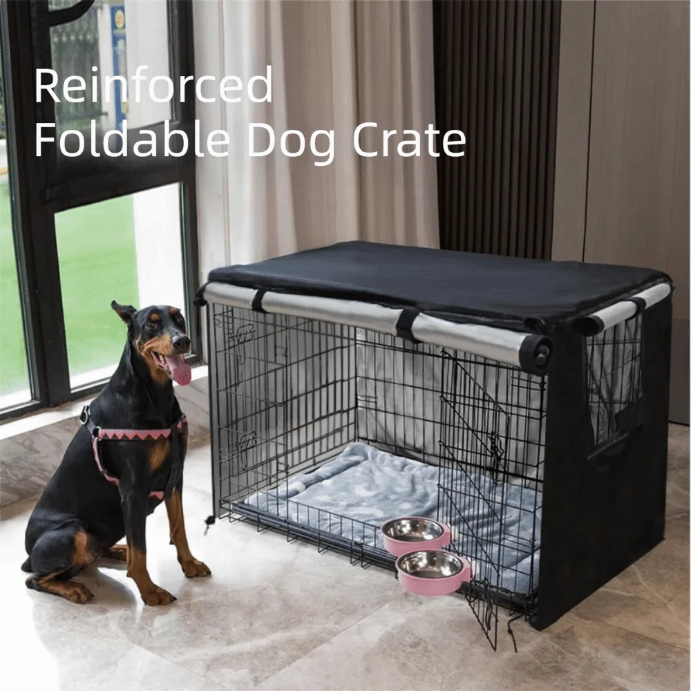 Waterproof Dog Cage Cover Thickened Warm Oxford Cloth Pet Kennel Cover Durable Machine Washable Wire Crate Sun Covers Wire Cages view 3