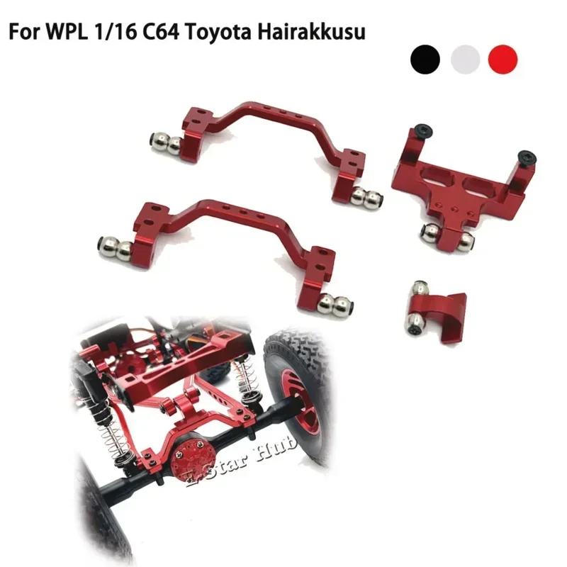 Front Rear Rod Seat Servo Fixing Seat for For WPL 1/16 C64 Toyota Hairakkusu Metal Upgrade Parts RC Car OP Accessories Truggy