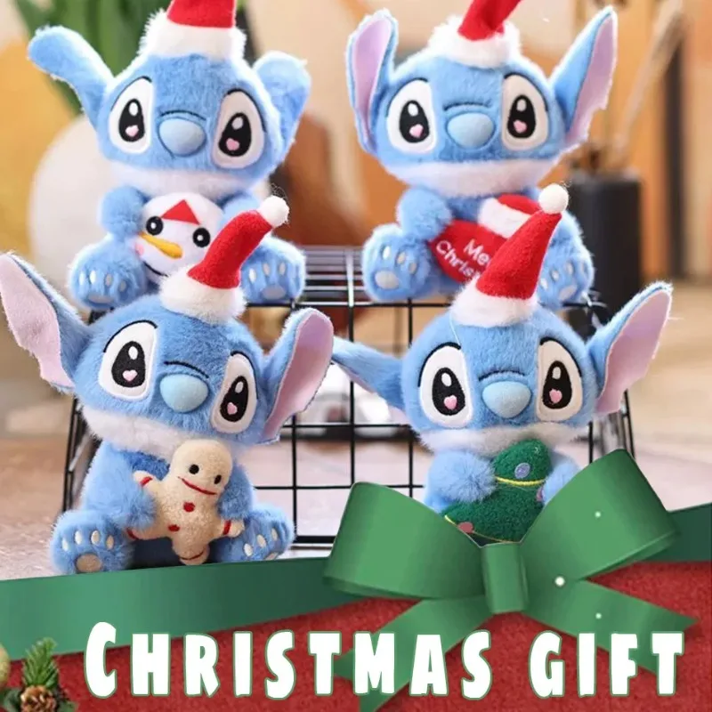 New Anime Figures Stitch Plush Keychain Christmas Seris Keychains Plushie Keyring Doll Backpack Pendant Christmas Gift Girl toys