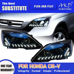 AKD Head Lamp for Honda CR-V LED Headlight 2007-2011 Headlights CRV DRL Turn Signal High Beam Angel Eye Projector Lens