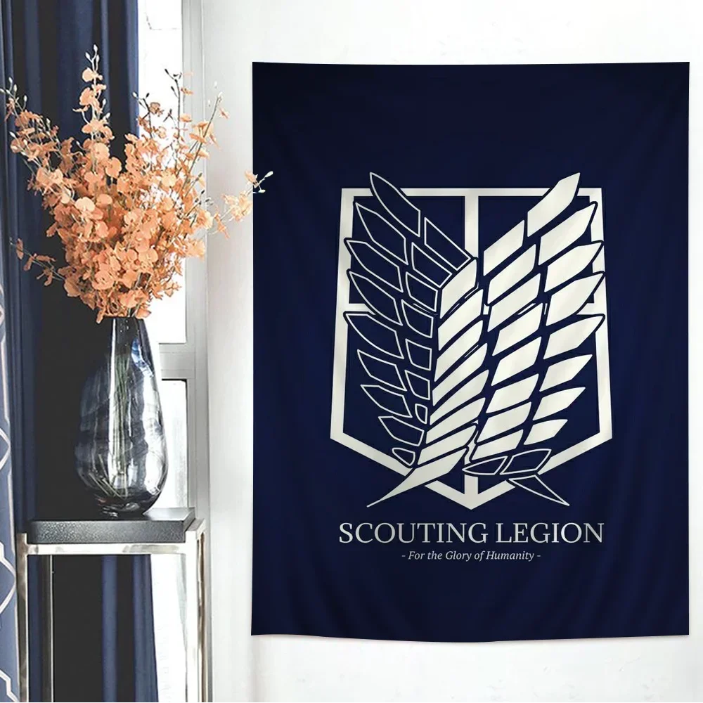 

Anime A-Attack On-Titan Anime Tapestry Hippie Flower Wall Carpets Dorm Decor Wall Hanging Home Decor