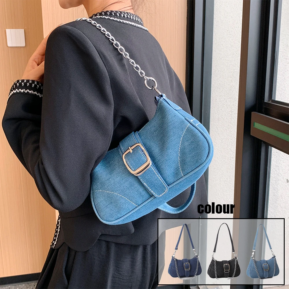 

Сумка подмышки, женская новая модная повседневная модная джинсовая сумка на плечо, маленькая квадратная сумка через плечо для поездок на работу