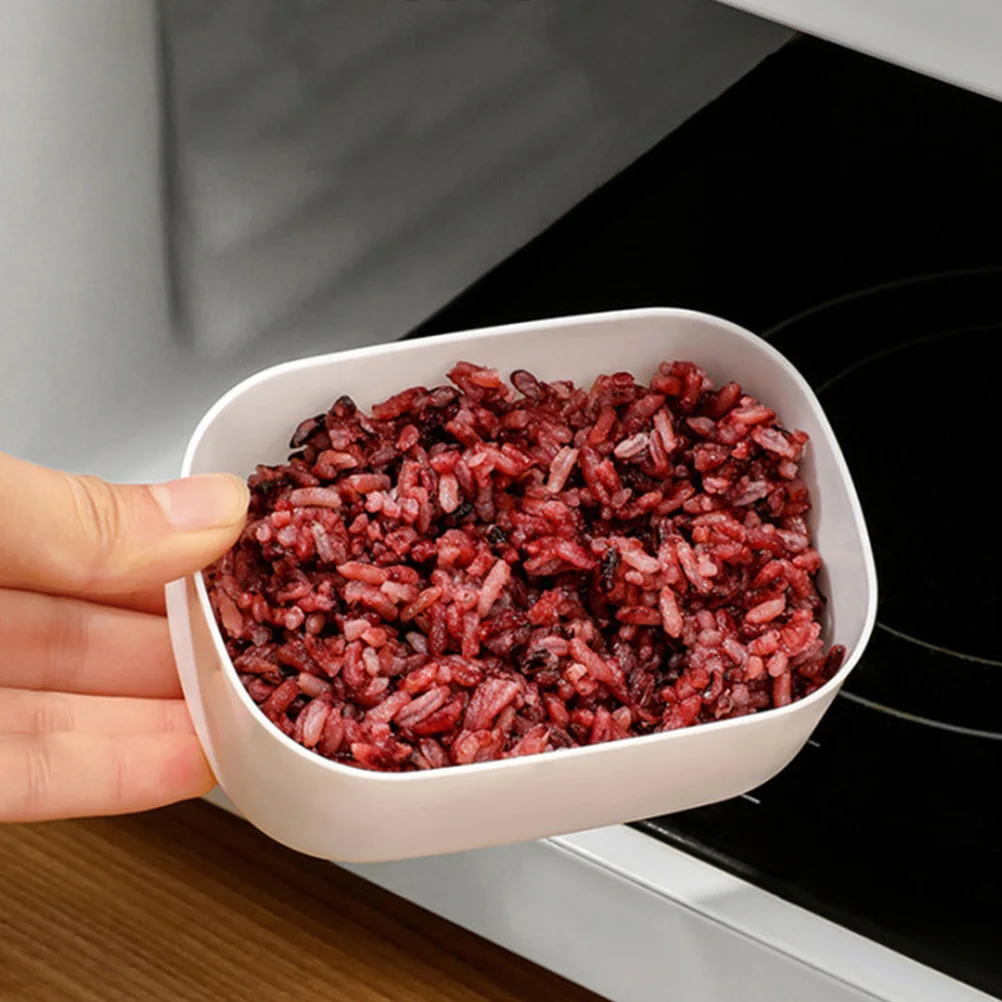 

8pcs 280ml White Plastic Airtight Food Storage Containers Rice Box Sealing Container for Vegetables Yogurt Coarse Cereals