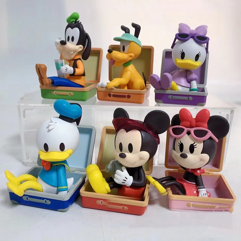 

Mickey Mouse Minnie Collection Donald Duck Daisy Travelling Series Figures Mystery Blind Box Model Ornament Toy Birthday Gift