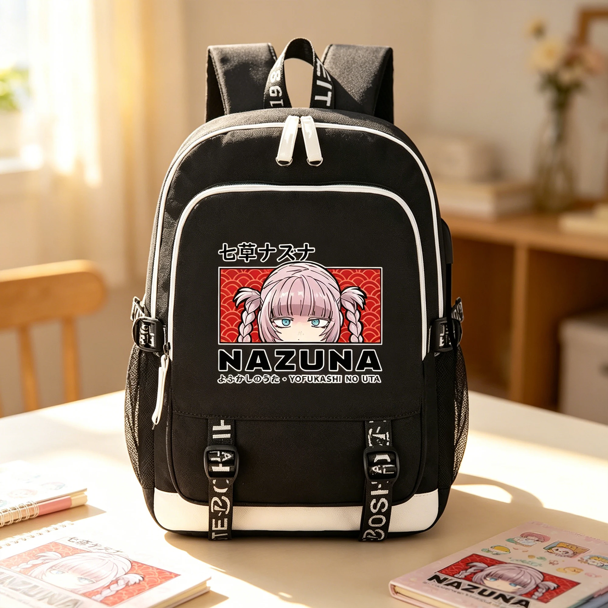 

Call Of The Night Anime Backpack USB Charging Laptop School Bag Large Bookbag Unisex Cartoon Daypack Student Travel Rucksack