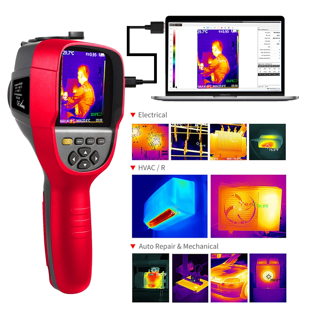 320*240 Infrared Thermal Imager -20-350C Thermal Camera with 3.2 Inch TFT Display Handheld Industrial Thermal imaging Camera