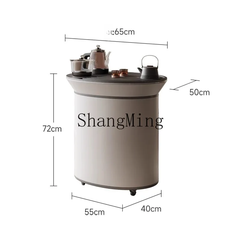 

ZHB stylish and simple mobile tea table household small tea cart balcony tea table minimalist coffee table