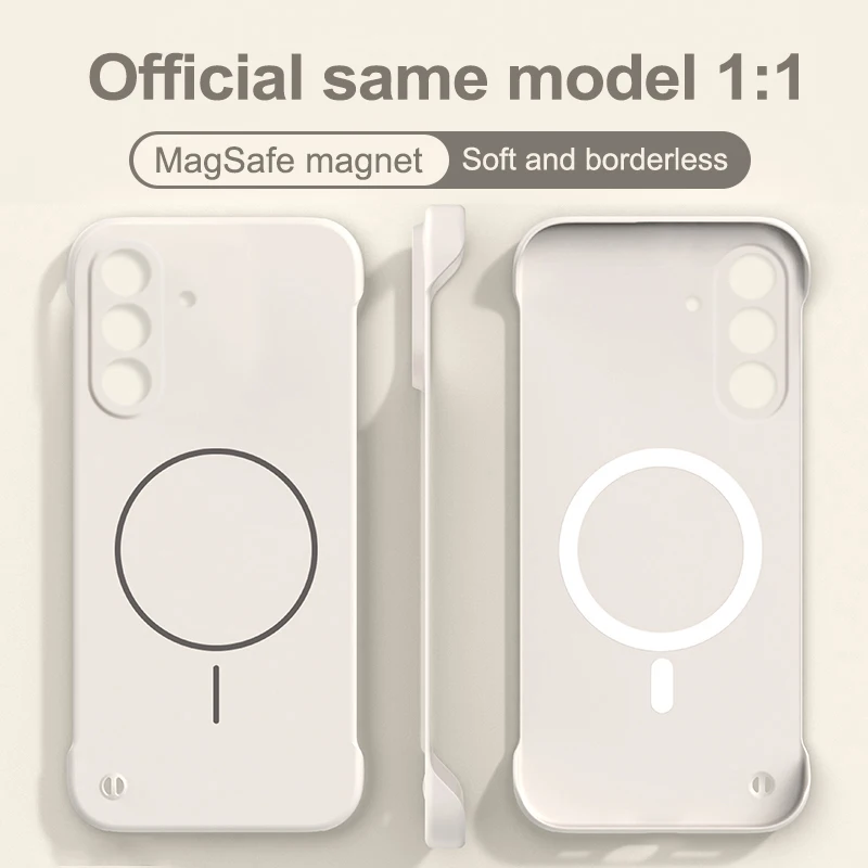 For Samsung A17/A37/A57 Magnetic wireless charging phone case Thin and light borderless Mobile cover Shockproof Bumper Funda7