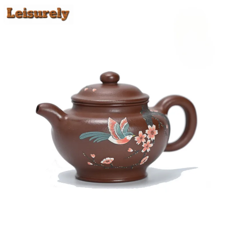 

300ml Yixing Purple Clay Teapots Famous Master Handmade De Zhong Pot Raw Ore Di Cao Qing Mud Tea Brewing Kettle Zisha Tea Set
