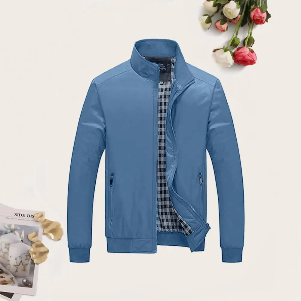 

Autumn Jacket Stylish Middle Aged Elderly Autumn Jacket Shrinkable Cuffs Men Coat