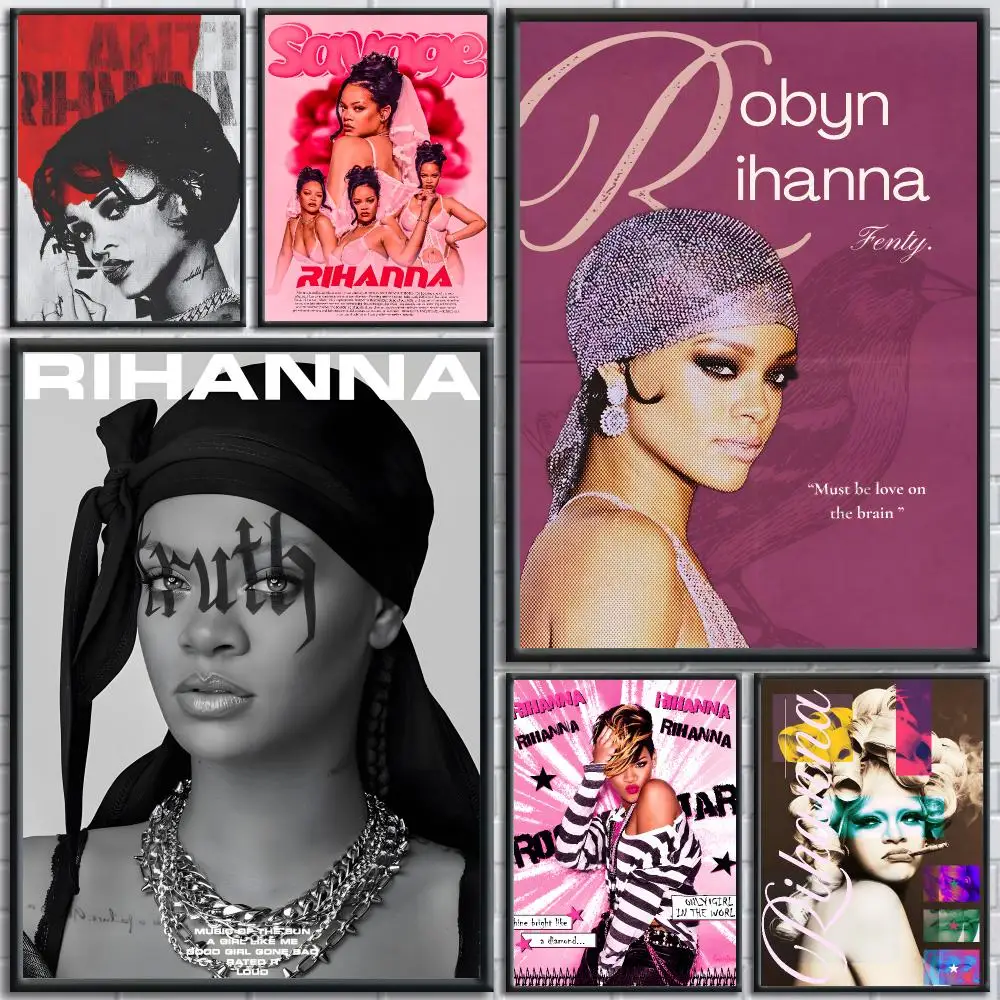 Rihanna Singer R&B Poster Painting Prints Wall Art Picture Film Room Home Bar Cafe Decor Home  Mural