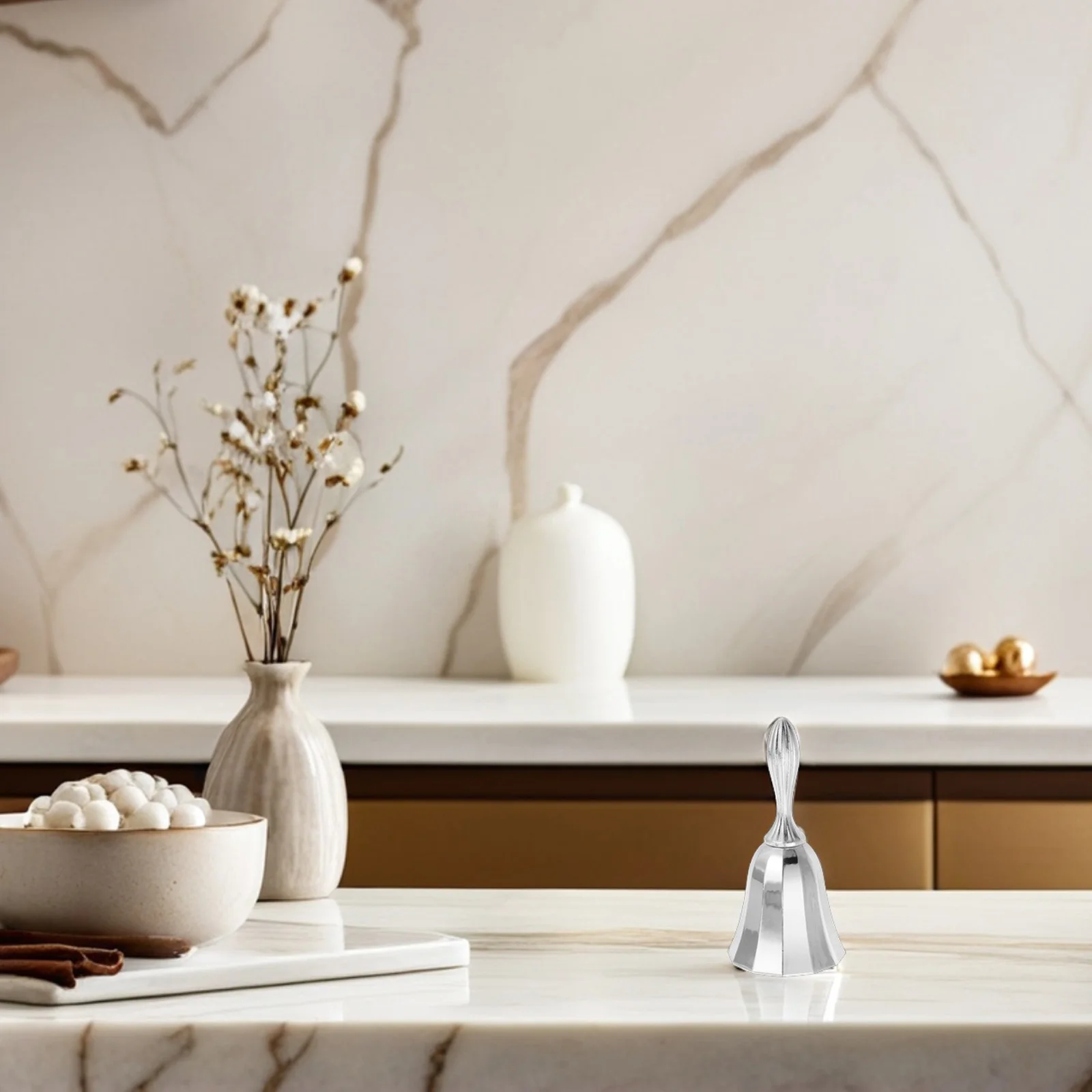 

European Style Serving For Restaurant Decorative Metal Hand Bell Vintage Hotel Dish Bell Kitchen Service Tool