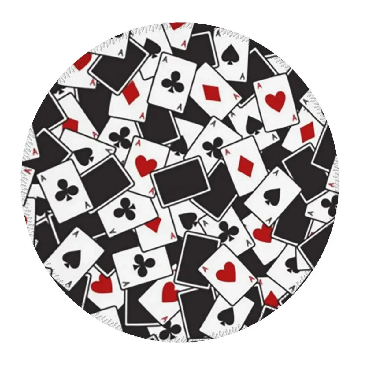 Playing Cards Poker Print Round Mouse Pad Computer Keyboard Mouse Mat Gamer PC Desk Mat Office Accessories Table Mats