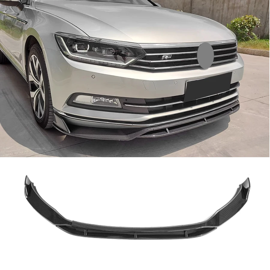 

Front Bumper Spoiler Lip Lower Body Kit Diffuser Splitter Tuning Guard For VW Passat B8 2017 2018 2019 ABS Glossy black