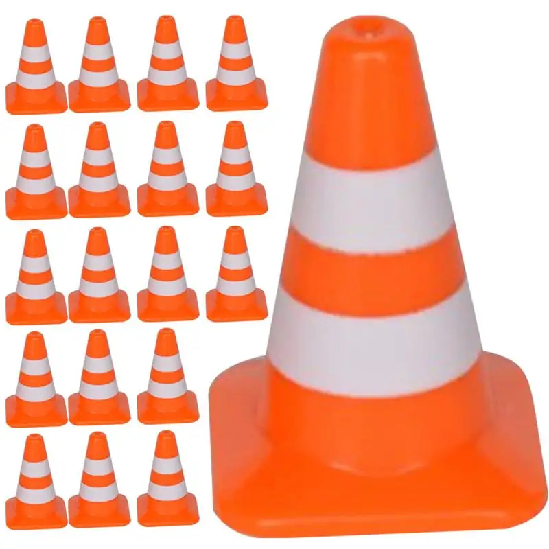 30Pcs Traffic Road Signs Teaching Props Mini Traffic Cones Road Street Signs Toys Construction Traffic Barricade Sign Toys