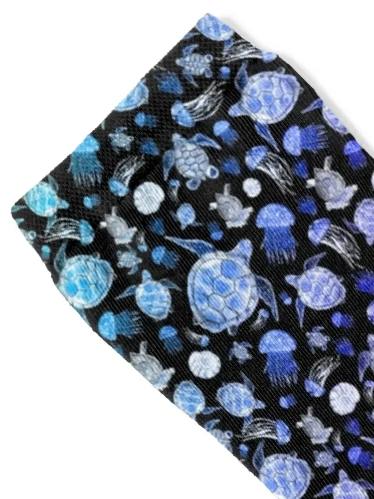 Ocean Life - Purple and Blue Socks floral aesthetic Man Socks Women's