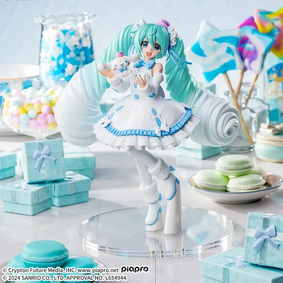 SEGA LUMINASTA SCENERY SERIES ECHTE ORIGINAL HATSUNE MIKU BIG EARED DOG WEIßES KLEID VER Action Figur Spielzeug Für Jungen