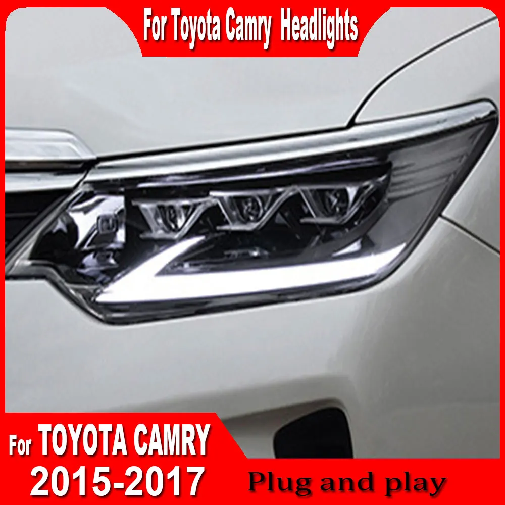 

Car Headlights For Toyota Camry 2015 2016 2017 LED Headlamp Assembly Daytime Running Lights Dynamic Turn Signals Car Accessories