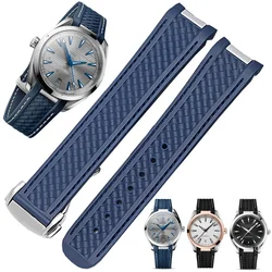 For Omega SEAMASTER 300 AT150 DE VILLE SPEEDMASTER Soft Silicone Rubber Watch Strap Watch Accessories Watch Bracelet