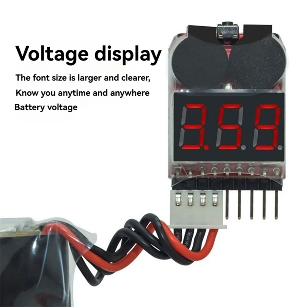 

B24A BBX1-8S 1-8S 2IN1 Lipo Battery Voltage Tester/Low Voltage Buzzer Alarm/Battery Voltage Checker Dual Speaker,Without Case