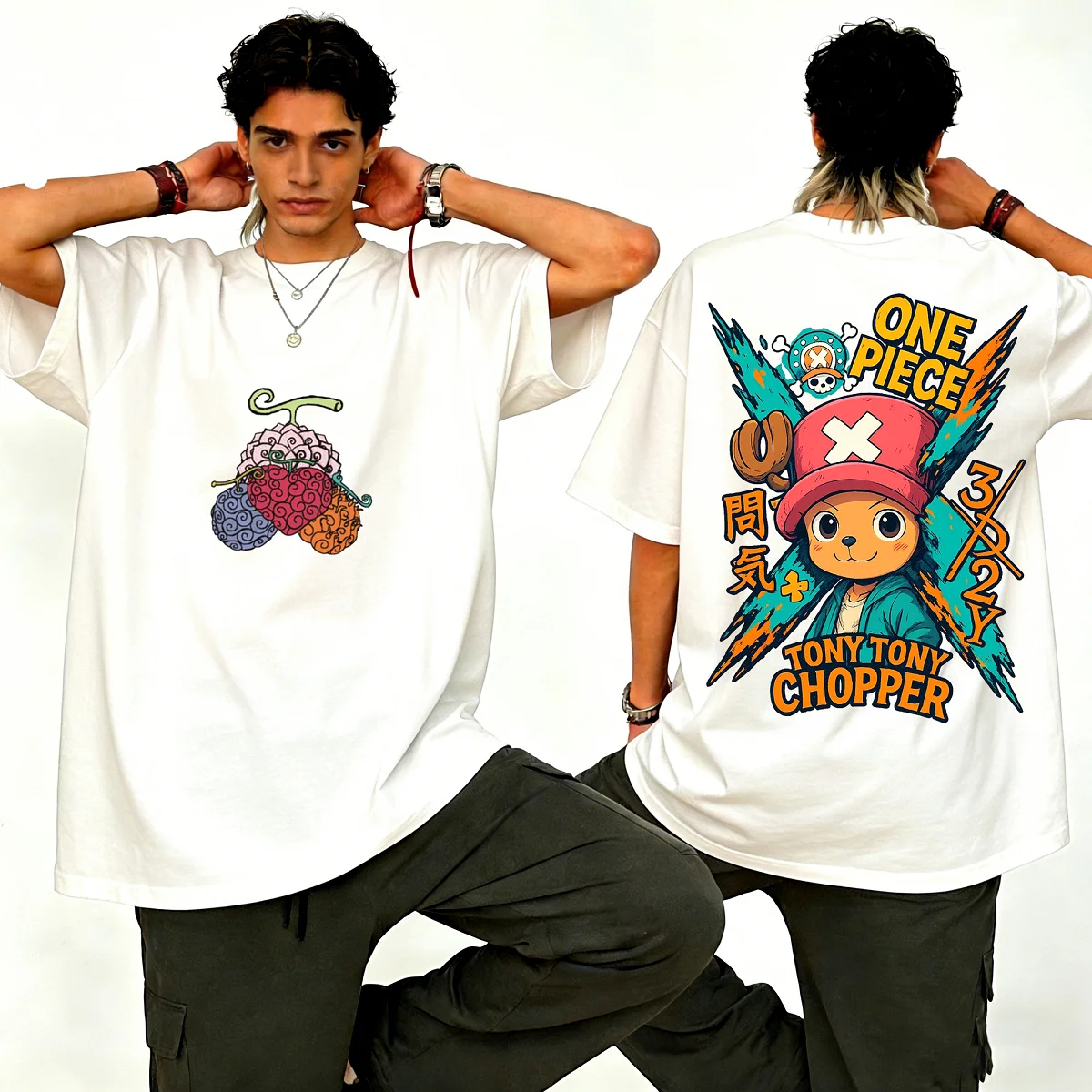 2026 New One Piece Chopper Anime Graphic Print Men's Cotton T-shirt Summer Short Sleeve Tees Casual Clothes Unisex Top