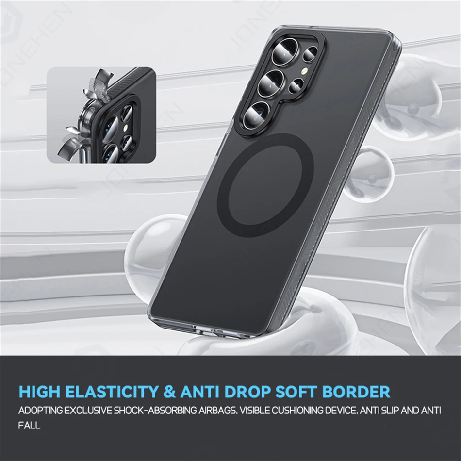 حافظة لهاتف Magsafe شفافة مضادة للصدمات لهاتف سامسونج جالاكسي S25 Ultra 25 Plus 5G Stong مغناطيسية غير لامعة غطاء حماية شفاف من البولي كربونات