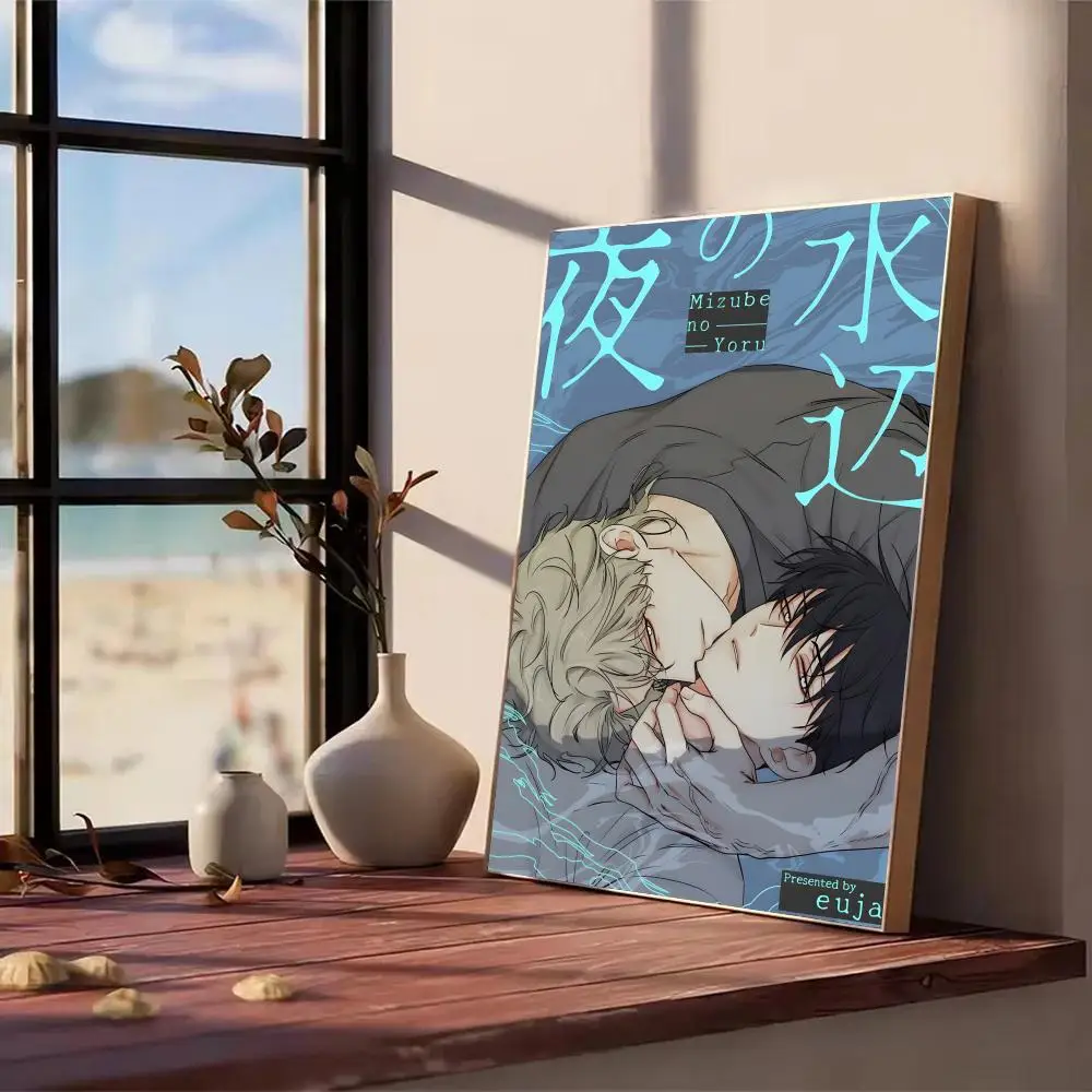 أنيمي BL L-المنخفضة المد في الشفق اللوحة الخط HD طباعة تجعد الفن صور لغرفة المعيشة ديكور جدران المنزل قماش