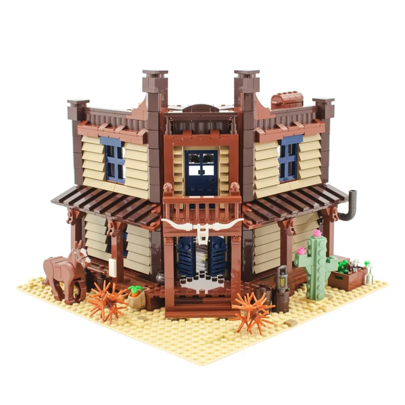 1497 PCS MOC19004-1 Wild West Saloon Modello di edificio modulare Building Blocks Collezione di architettura Serie Regalo di compleanno