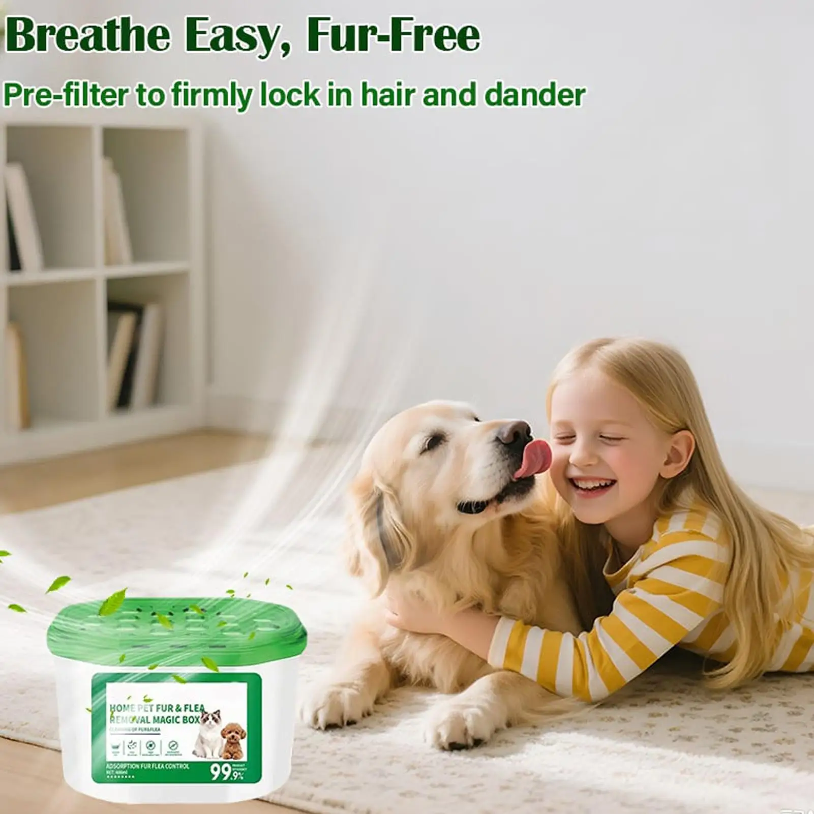 Household Pet Hair And Odor Removal Box Multipurpose Air Box For Room Easy To Use Lasting Odor-Eliminator Indoor Dog Area