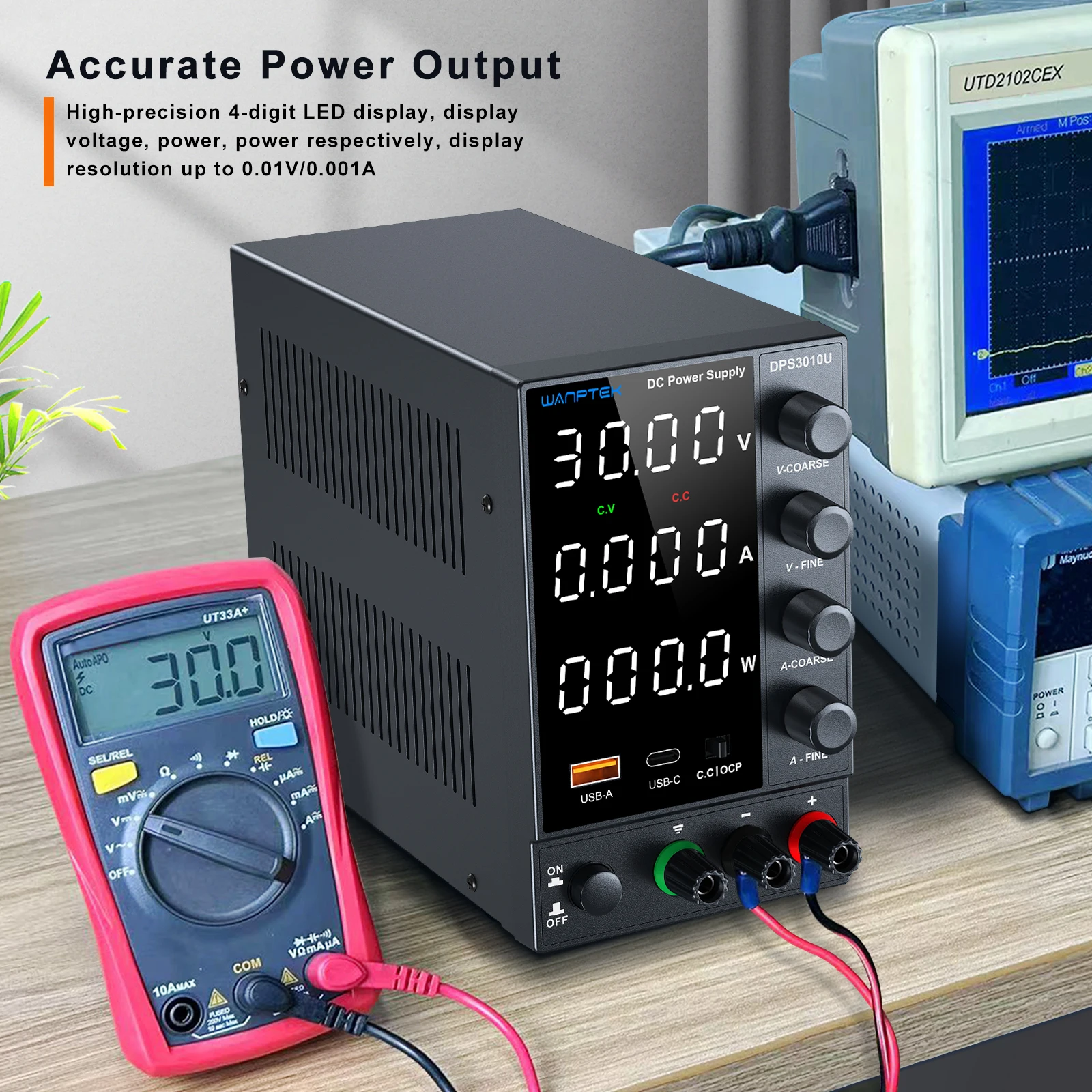 Wanptek Laboratory Power Supply Adjustable 30V 5A 30V 10A 60V 5A 120V 3A Encoder adjustment Bench DC Power Supply