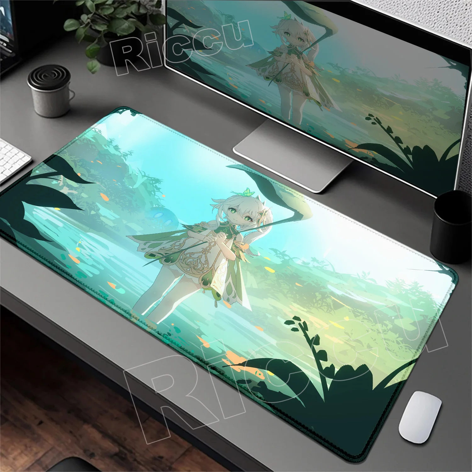Laptop Suture Edge Mousepad XXL Genshin Impact Varesa Nahida Furina Mouse Pad Large Computer Deskmat High Quality Table Desk Pad