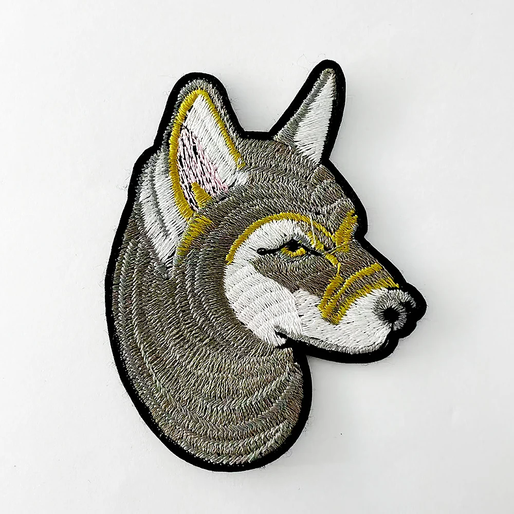 Wolf Cloth Patch Badge Embroidered Hippie Iron on Patches for Clothes Stickers Cover Repair Hole