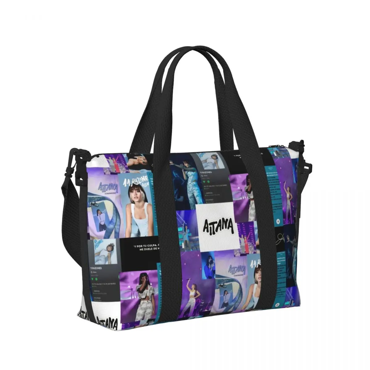 Bolsa tote personalizada Beauty Aitanas para mulheres, grande capacidade, cantor espanhol, academia, praia, bolsas de viagem