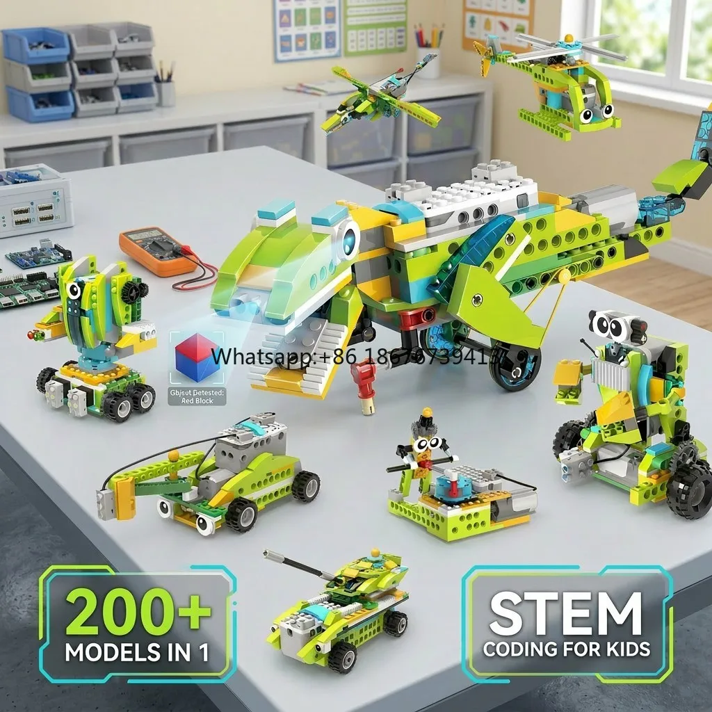 200 in 1 STEM Robotics Kit Robot Master Premium Educational Coding Robot for School Kids Learning Building Blocks Set