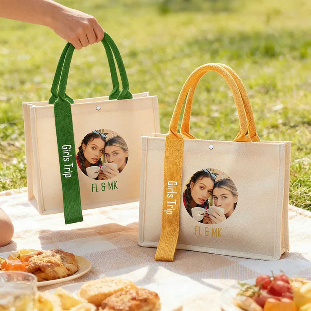 Custom Gift Bag for Her Personalised Bag from Photo Personalized Couple Gift Tote Bridal Canvas Tote Custom Text Mom Gift