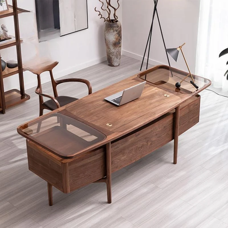 New Chinese solid wood desk Zen home study boss table desk villa writing desk large board table office
