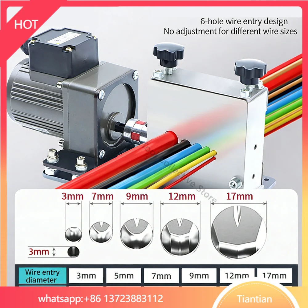 Electric Wire Stripping Machine, 6 Channel Automatic Wire Stripper for 1-70mm² Copper Wire Cable Machine With 3 Blades