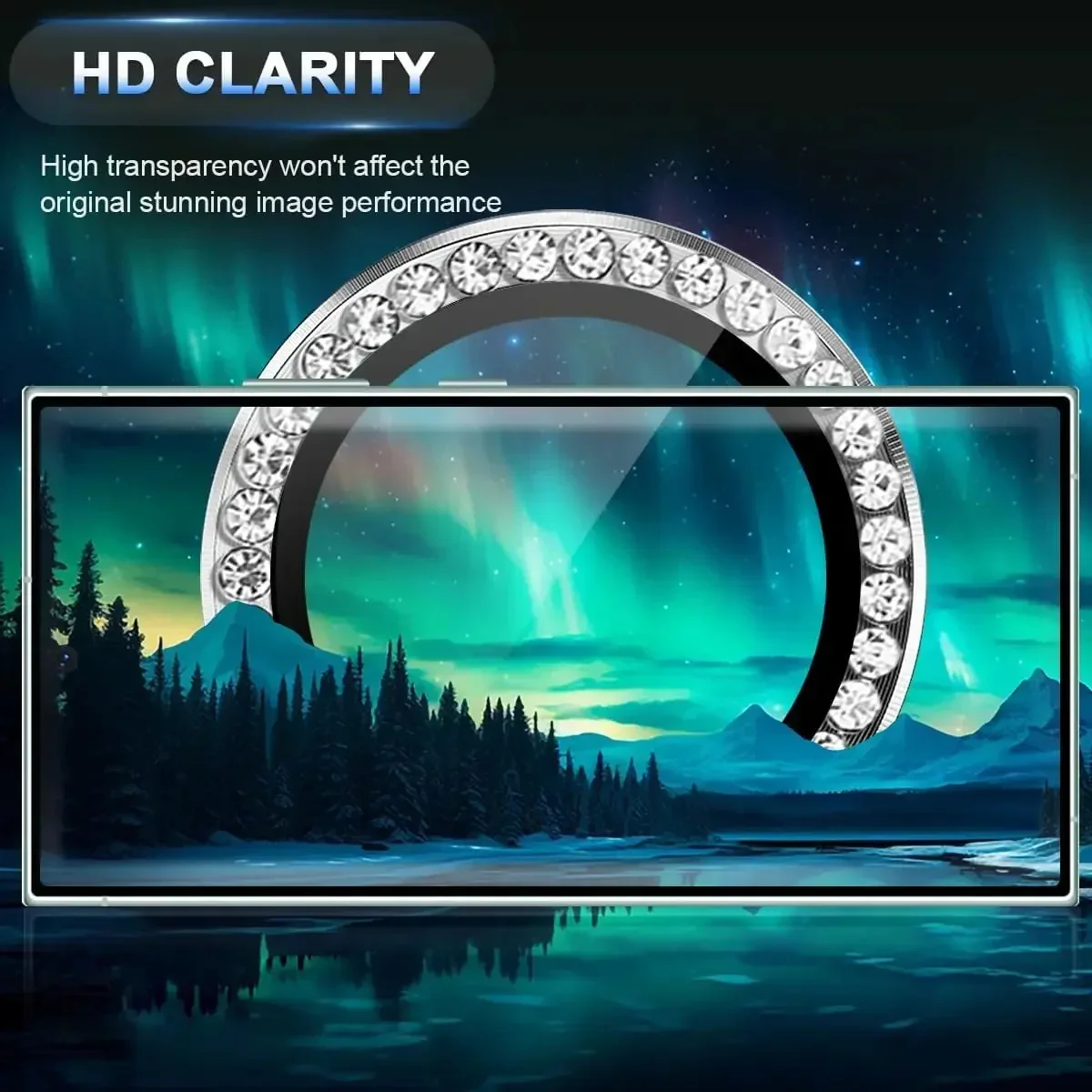 Film d'objectif 3D pour Samsung S25 Ultra, protecteur d'appareil photo avec anneau métallique en diamant, pour Galaxy S25 S24 S23 Ultra S24 FE