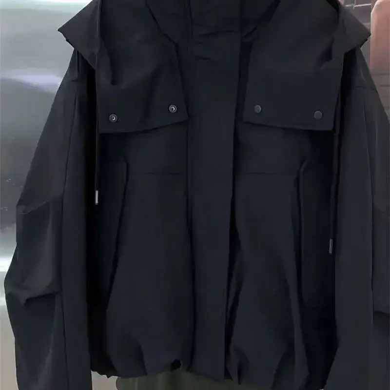 

Loose Women's Denim Double Pocket Versatile New Style Spring Autumn Workwear Jacket Casual Fashion Outerwear