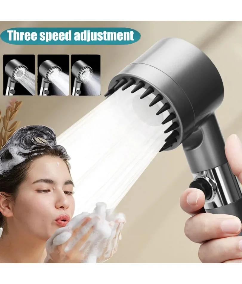 

Shower for Bathroom Accessories Three Level Adjustment Showerhead Pressurization Head Massage Knobs Filter Set Showers Parts