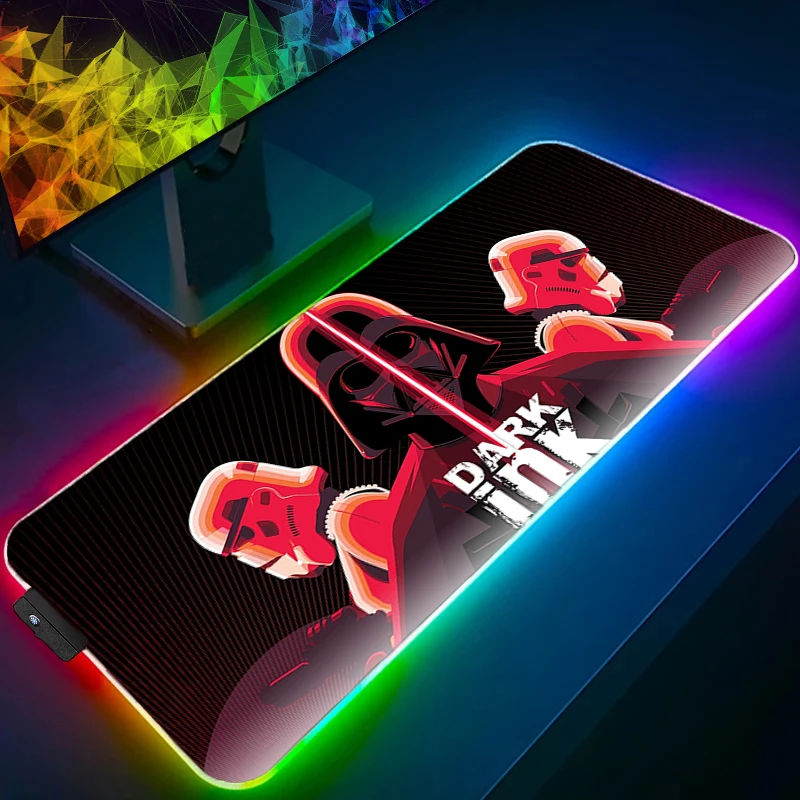 

LED Light Mouse Pad Desk Mouse Mat Computer Anime Design Mousepad Backlight Keyboard Mat Star Wars Gaming Mouse Pad RGB Carpet
