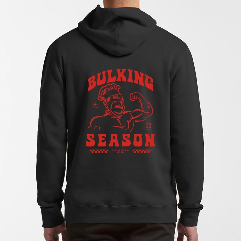 Bulking Season Hoodies Funny Gym Quotes Jokes Gift Y2k Streetwears Unisex Casual Soft Y2k Hooded Sweatshirt