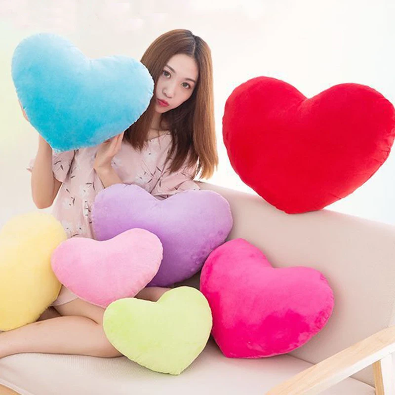 Cute Heart Shaped Plush Pillow Soft Sleeping Pillow Living Room Decor Valentine's Day Gifts Comfortable Love Pillow Sofa Cushion