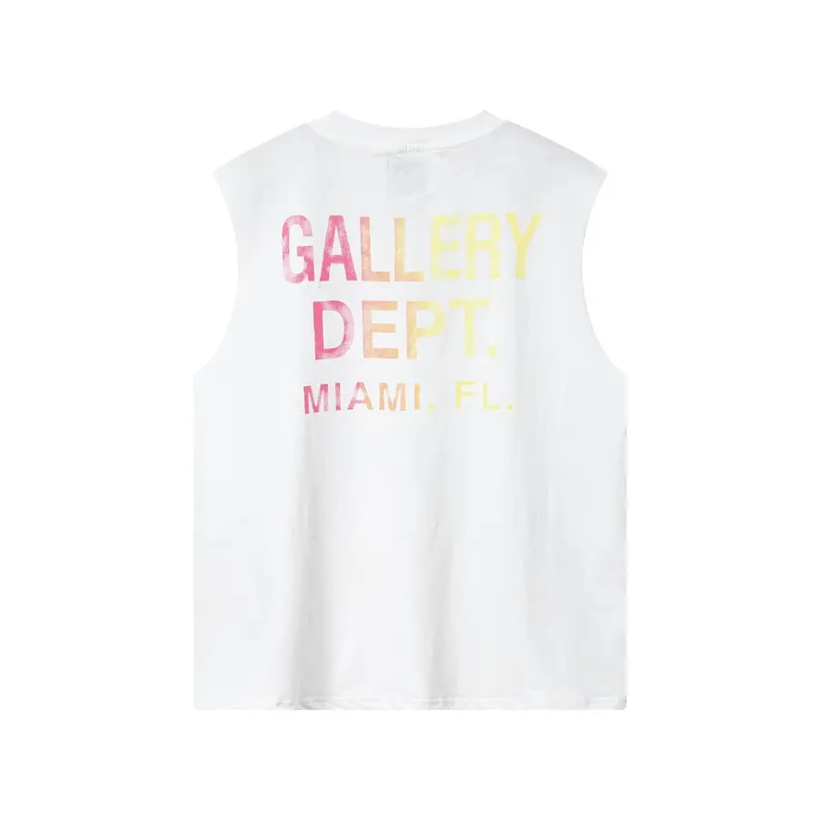 Gallery Dept American color gradual change letter splash ink graffiti sleeveless T-shirt
