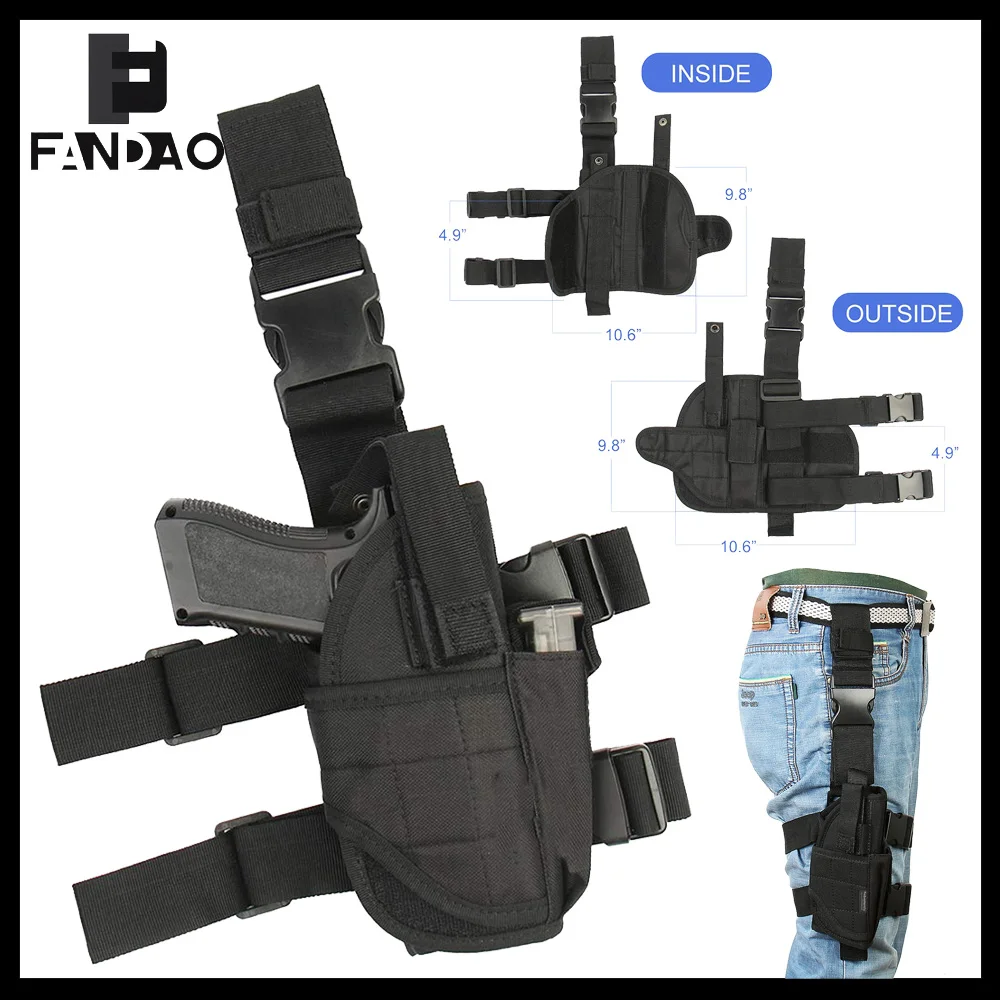 

Tactical Adjustable Drop Leg Holster Airsoft Right Handed Hide Multi-function Universal Holster for All Handguns Shooting Gear