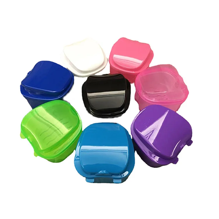 Dental Retainer Denture Cleaning Storage Box Denture Case Dental Storage Case Internal Mounted Denture Box Plastic Multi-color