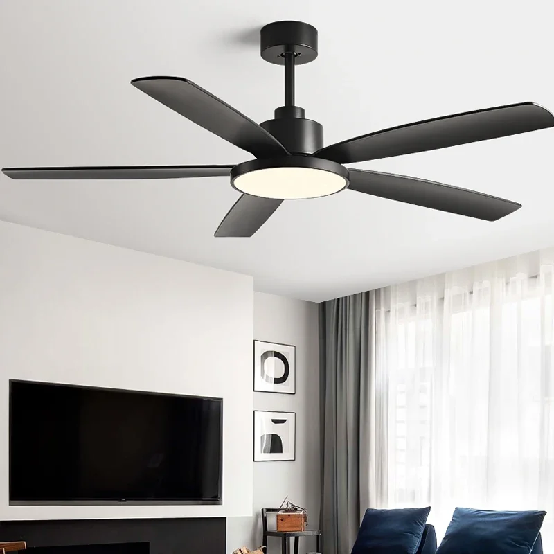 Light Strong Winds Living Room Restaurant DC Remote Control Fan Llights Black