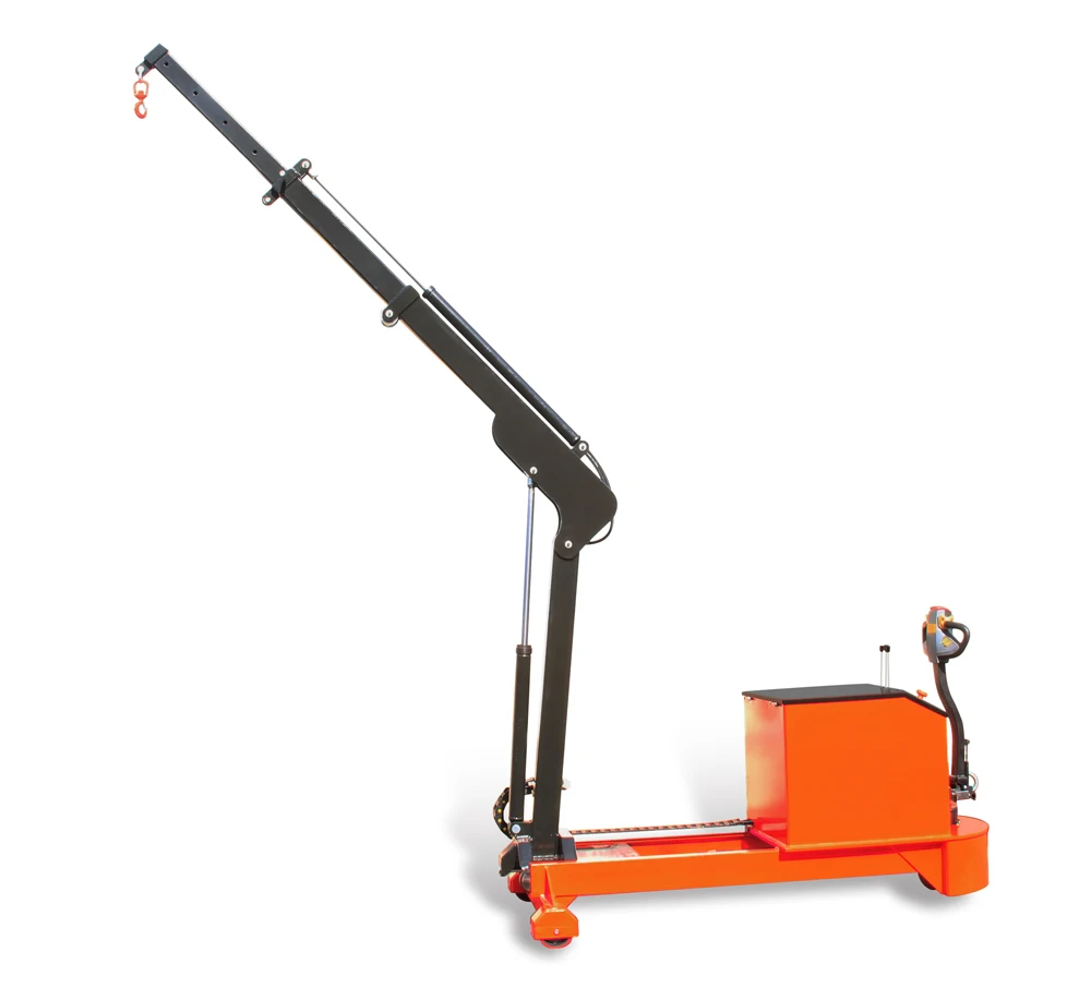 Full Electric Shop Crane Foldable 200 500 1000 2000 kg Battery Power Mini Floor Crane Turning Reach Small Lift Hoist