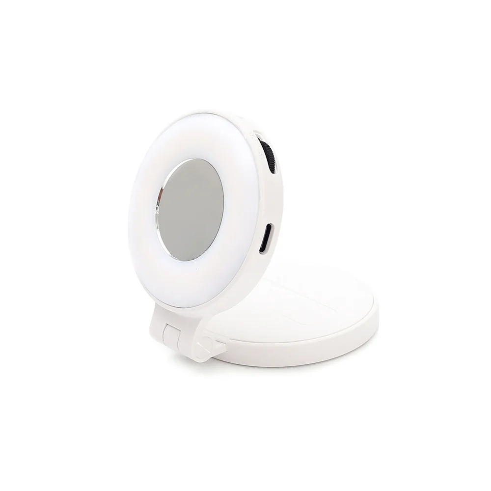 klein klein invullicht Magnetische led-spiegel voor mobiele telefoon met USB-oplader voor blog livestreaming schot